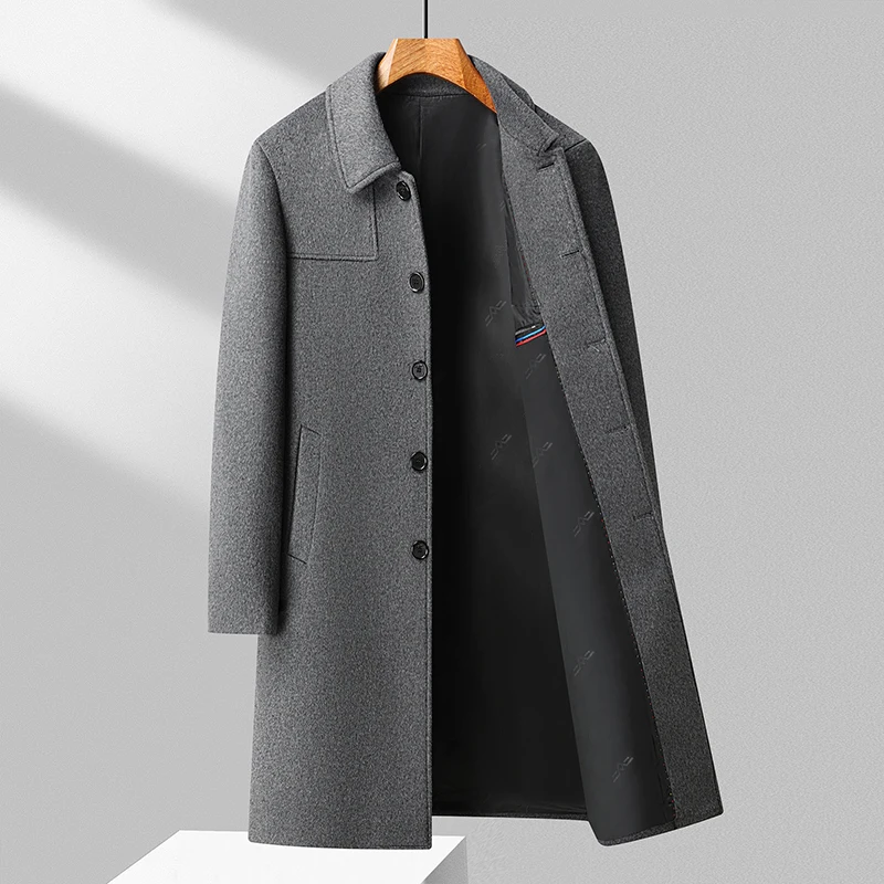 

Тихие роскошные мужские шерстяные пальто Вневременная структура Пальто Легкая шерстяная одежда премиум-класса с индивидуальным силуэтом Черный Серый