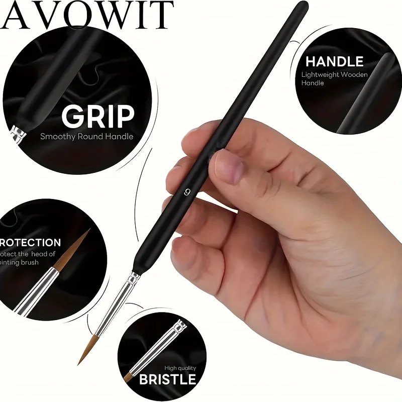 Miniature Paint Brushes, Set of 11/22 Pcs Paint Brushes for Acrylic Painting, Watercolor, Oil, Figurine, Craft, Models