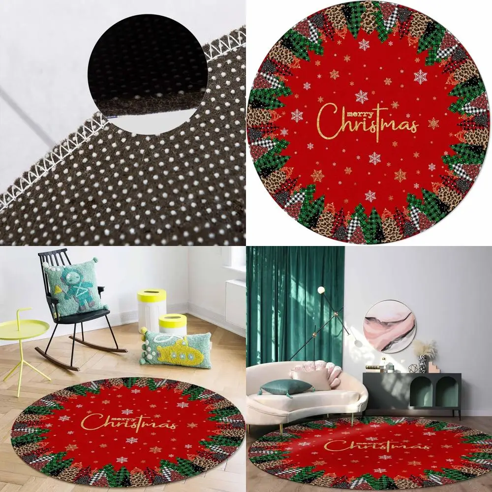 

Buffalo Plaid Christmas Trees Rug, 5ft, Soft for Sofa, Nursery, Non-Slip Mat for Indoor/Outdoor Living Spaces