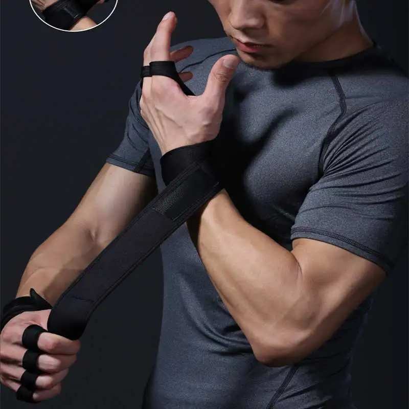 New 1 Pair Weight Lifting Training Gloves Women Men Fitness Sports Body Building Gymnastics Grips Gym Hand Palm Protector Gloves