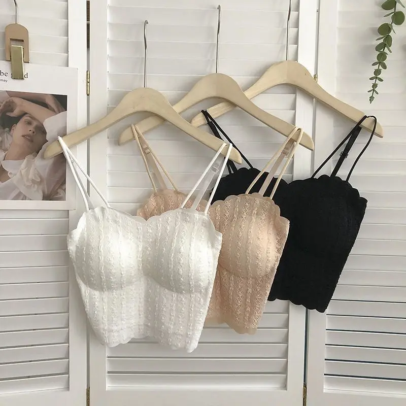 Sexy colete envoltório halter de renda para mulheres, costas bonitas, sem underwire com almofada de mama, parte inferior antiderrapante, sutiã