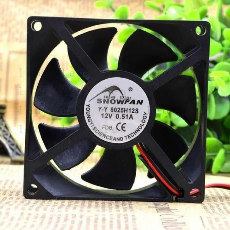 FF 1 Uds para ventilador SNOWFAN YY8025H12S 12V 0.51A 8025 8CM ventilador de 2 cables # WD10