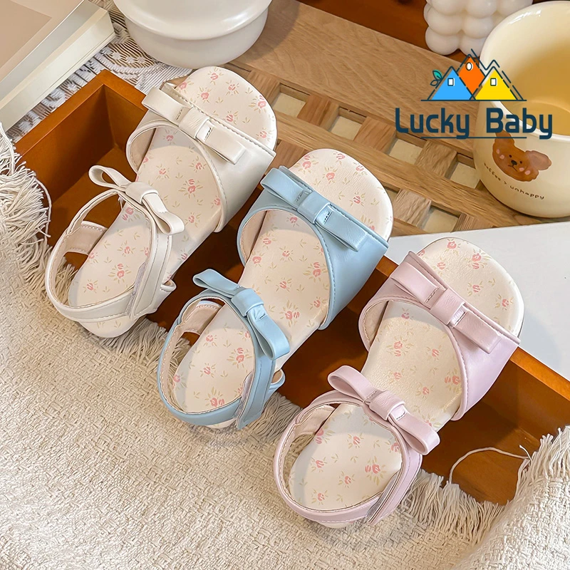 Girls Bow Princess Sandals Summer New Soft Bottom Children's Leather Shoes Fashion Party Sandal Women's Student School Shoe