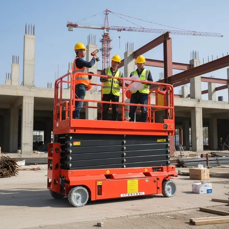 Self propelled Electric Steel Scissor Lift 3.9m 100kg CE Certified Mini Aerial Work Platform for Warehouse Loading