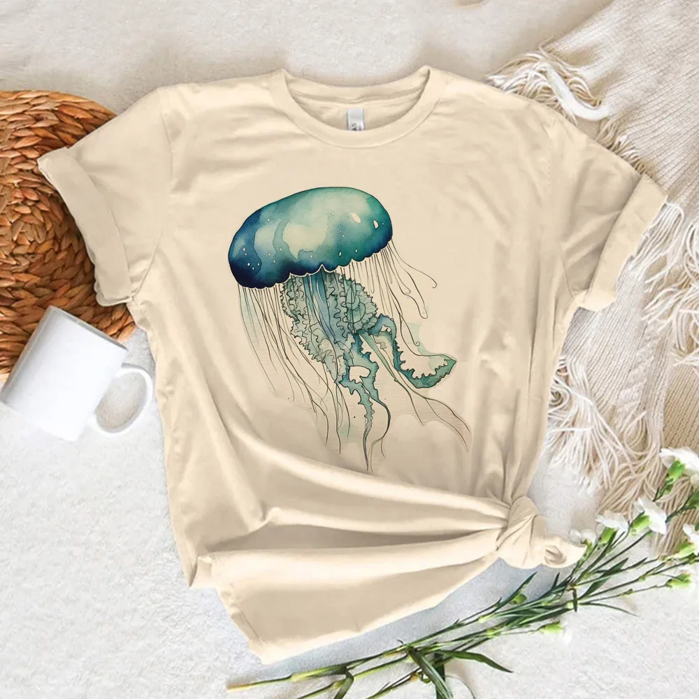 Jellyfish Tee women patterned Tee girl streetwear Japanese funny clothes