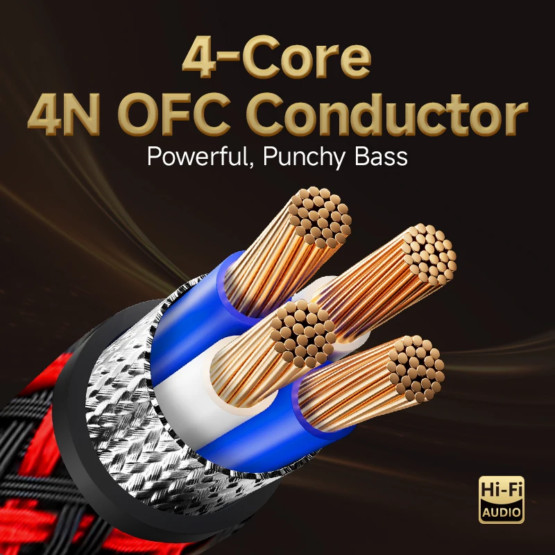 TODN 1 Pair RCA Audio Cable 2 RCA to 2 RCA Interconnect Cables HIFI Stereo 4N OFC Male to Male for Amplifier DAC TV Car Audio