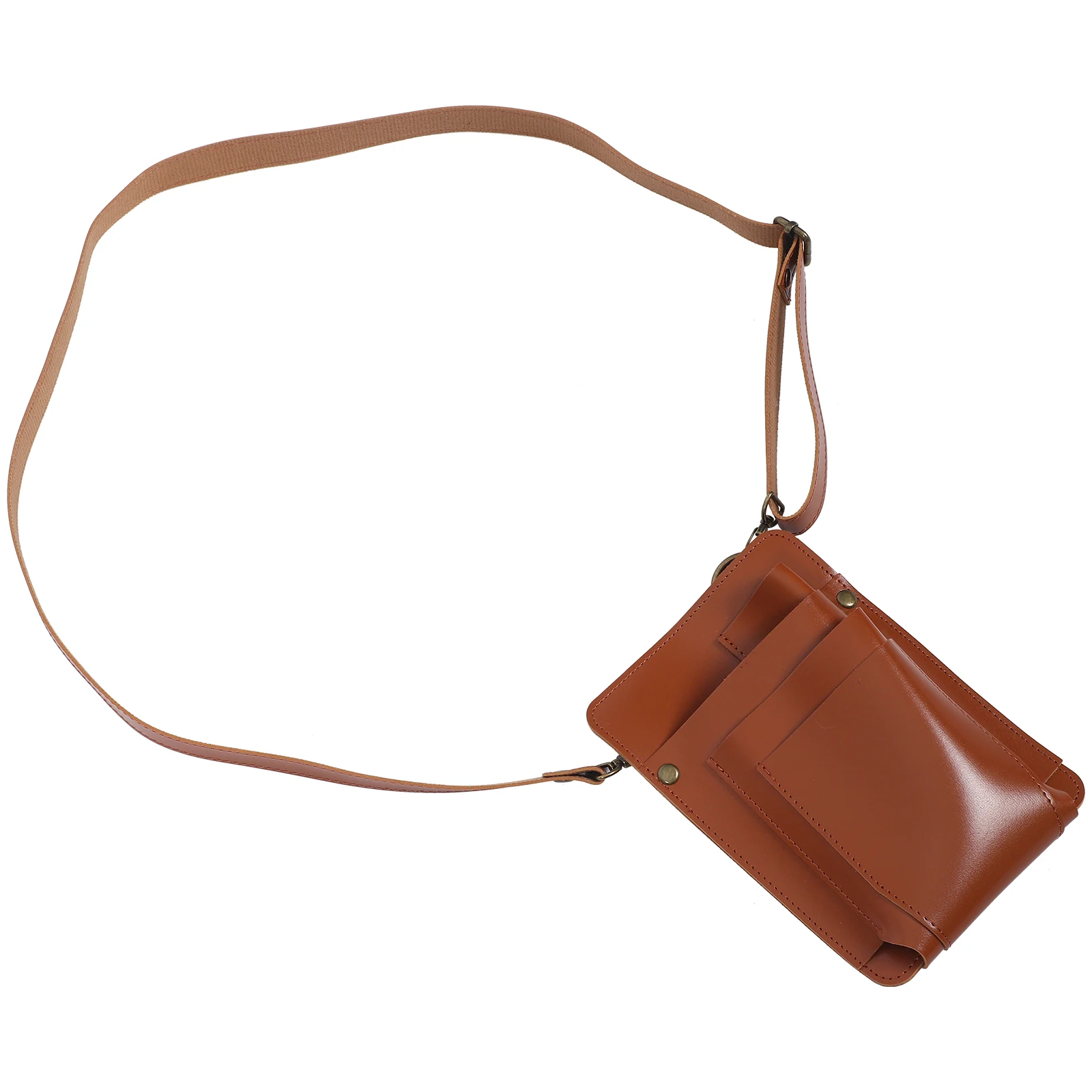 

Hairdresser Scissor Bag PU Tool Storage Pouch for Haircut Shear Comb Brown Waist Pack Large Capacity Stylist Barber