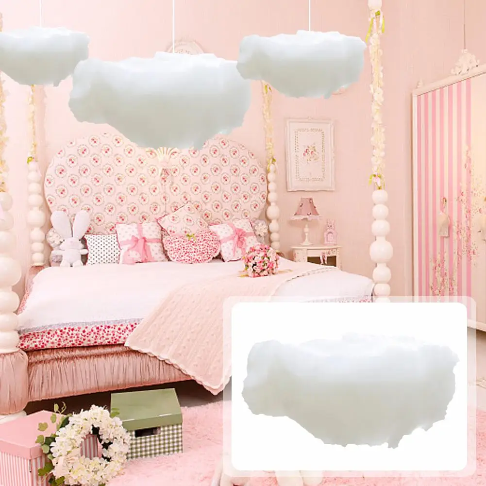 Artificial White Cotton Cloud Wedding Background Decor Props Backdrop T Stage DIY Birthday Party Wedding Hanging Ornament