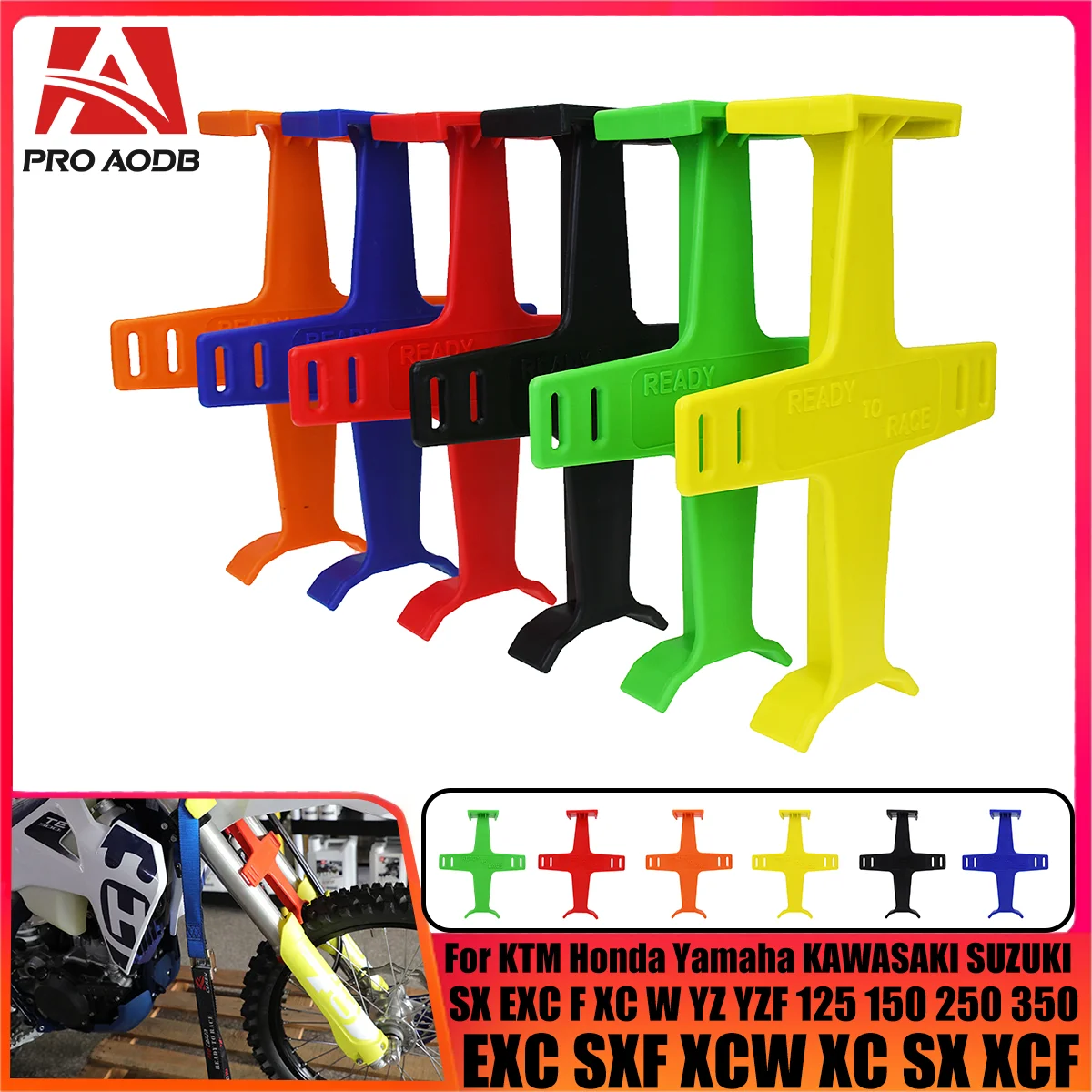 

1PC ABS Motocross Glossy Finish Brace Fork Support Transportation Protector aMotorcycle Block Enduro Seal Savers Guard Accessory