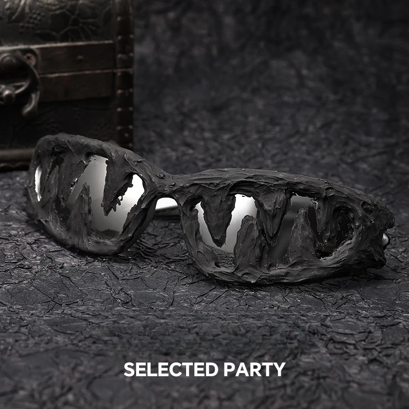 Avantgarde Persönlichkeit Avantgarde Sonnenbrille Herren dunkel handgefertigt Venom Party Styling Brille Trend Spiegel weiblich Punk Spiegel f