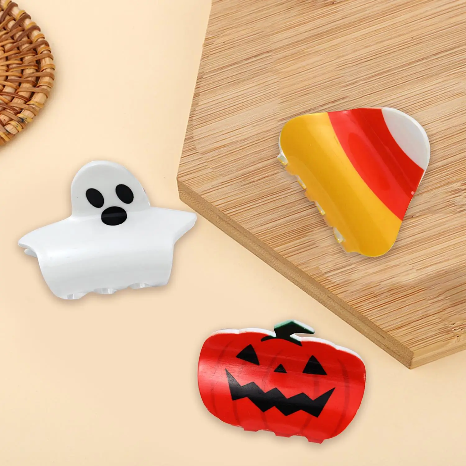 

Призрак тыквы коготь для волос Хэллоуин креативные когти для волос геометрические волосы краб держатель для хвоста зажимы женские модные аксессуары для волос