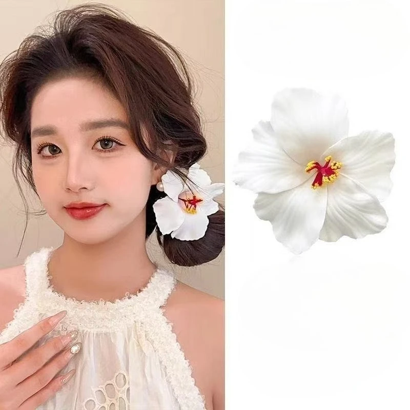 

Summer Flower Hair Clips for Women Bohemian Style Floral Bangs Side Clip Girls Plumeria Hairpin Romantic Holiday Accessories New