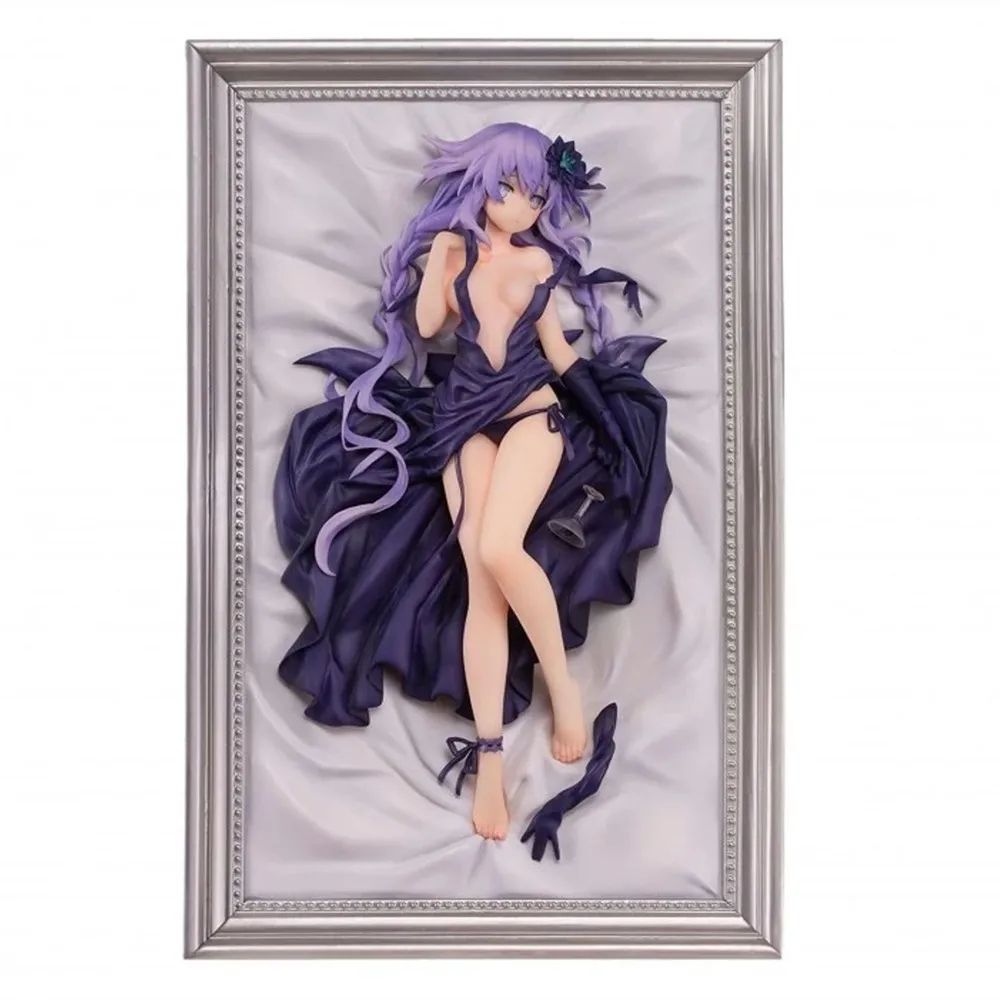 Figura de Anime Hyperdimension Neptunia, Purple Heart, vestido morado, estatua coleccionable para coleccionistas de Anime, juguete, adorno de escritorio, regalo