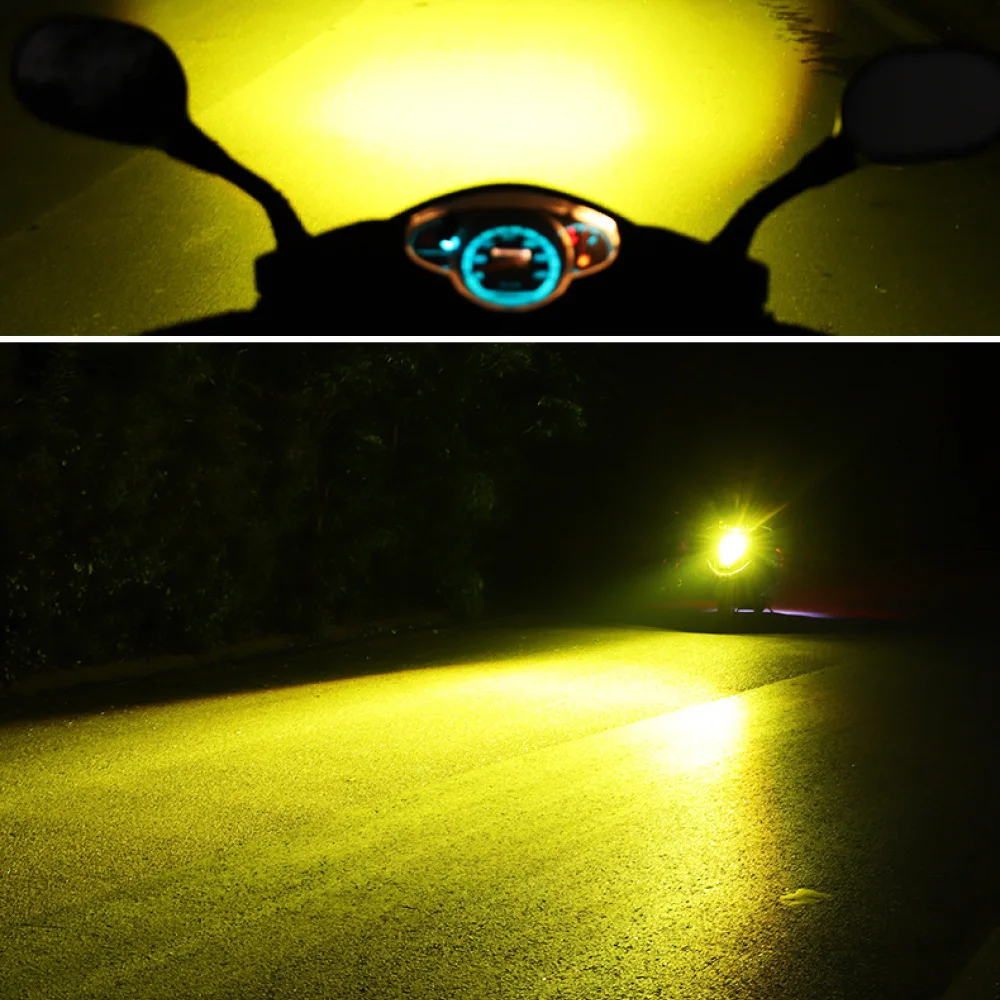 Universal Motorcycle LED Headlights 12V 100W Bright Lamp Bulb Dual Claw Socket Scooter Driving Light High Low Beam Accessory