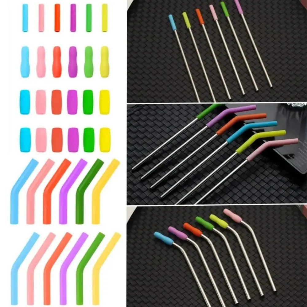 Reusable 6mm 8mm Straw Tip Cover Straw Silicone Tip Straw Cap Protective Cover Anti-scratch Tongue Anti-scalding Suction Tip