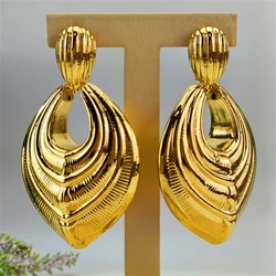 American African Nigeria Fashion Big Drop Earrings Exquisite Copper Large Style For Woman Daily Jewelry Gifts FHK16999