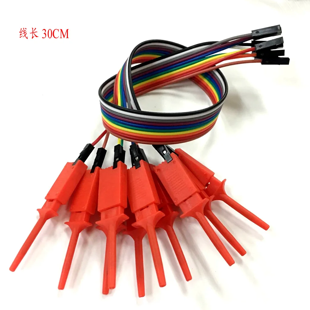 10 Pieces Probes with 10 Channels Test Hook Clips for Circuit Debugging