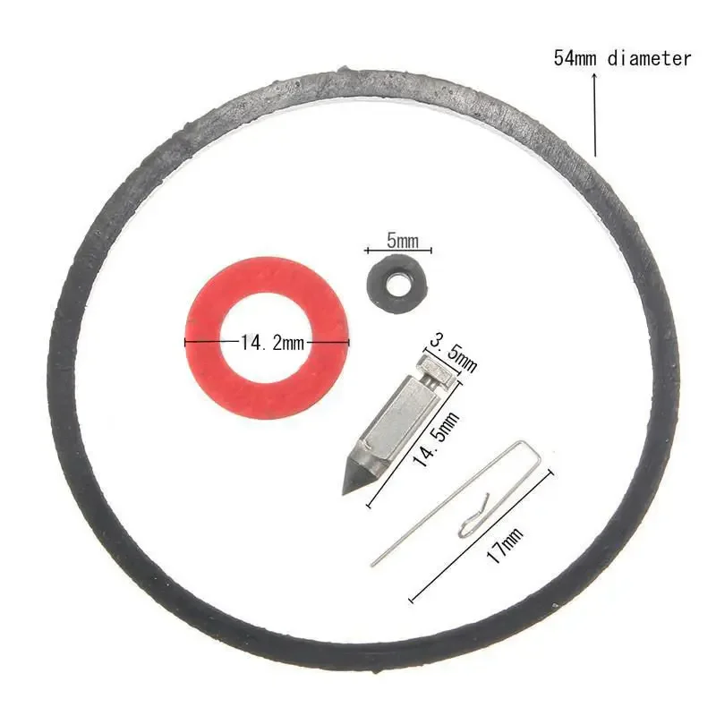 5pcs Carburetor Repair Kit Needle & Seat Bowl Gasket Replace For Carburetors V40, V50,, VM80, H30, VM100, HMSK