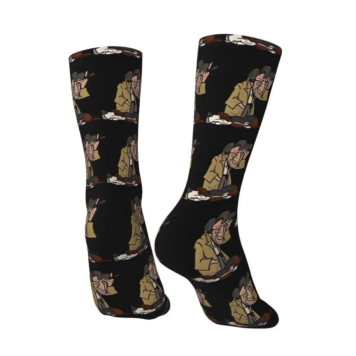 Funny Happy Men's compression Socks Columbo And His Dog Retro Harajuku Columbo Hip Hop Novelty Casual Crew Crazy Sock Gift