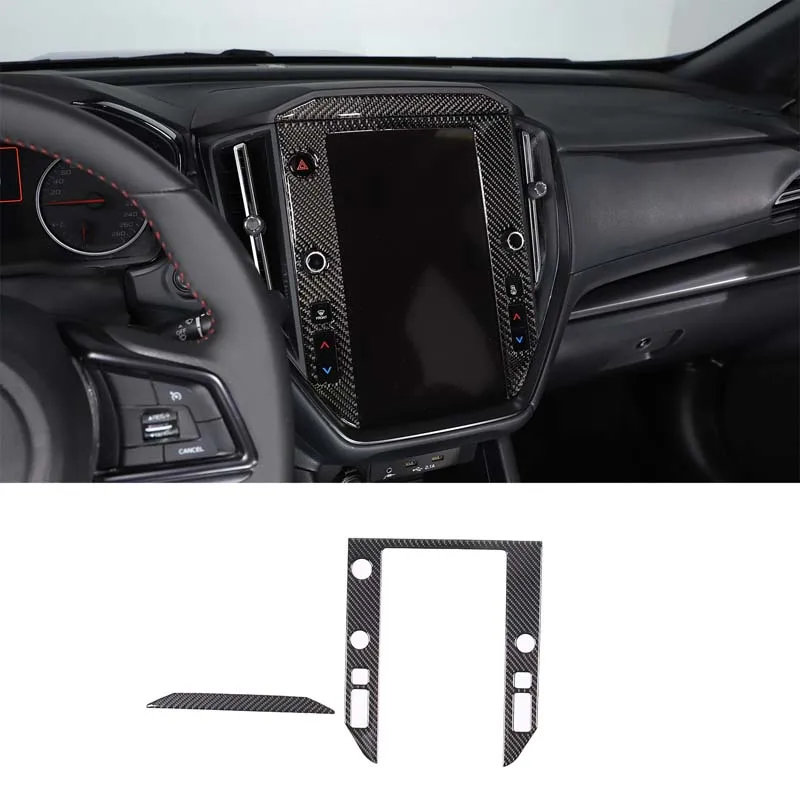 For 2021-2023 Subaru WRX Soft Carbon Fiber Car Center Control Navigation Screen Frame Sticker Auto Parts 2Pcs