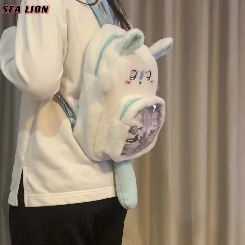 

Chiikawa Bag DIY Transparent Backpack Cute Kawaii Level Girlish Heart Anime Peripheral School Travel Daily Carry Bag Accessory