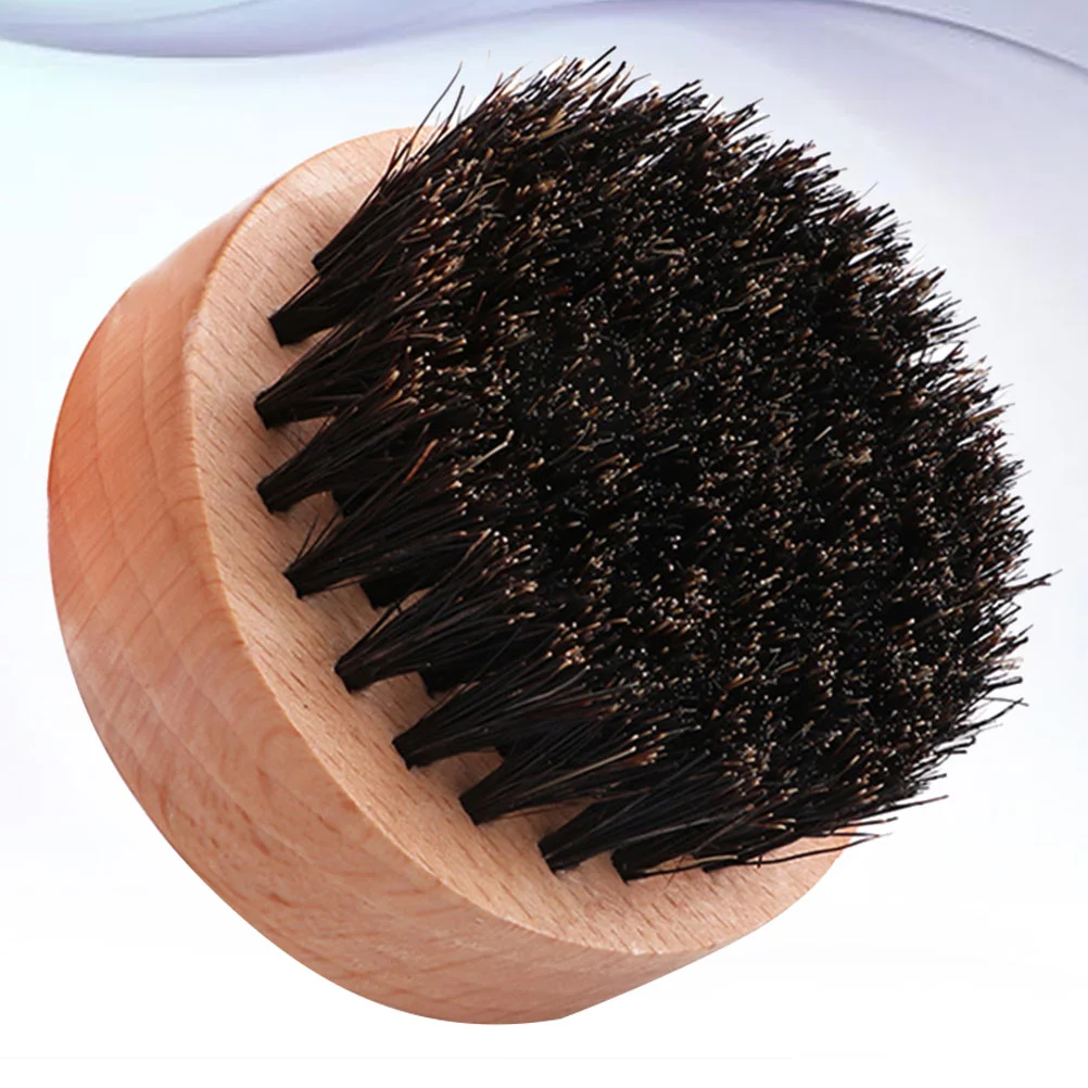 Beard Bristle Beard Comb com cabo de madeira, Hair Mustache Brush, Beard Styling Tool para homens