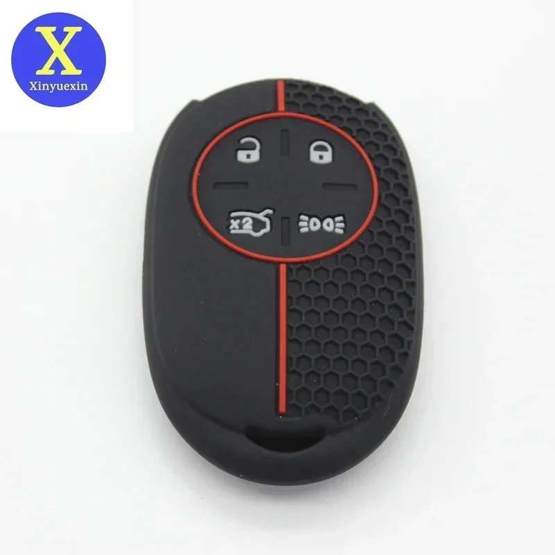 Xinyuexin Silicone Remote Key Holder Car Key Cover Case for Fiat 500 EV 500e Topolino 4 Buttons Protection Keychain Accessories