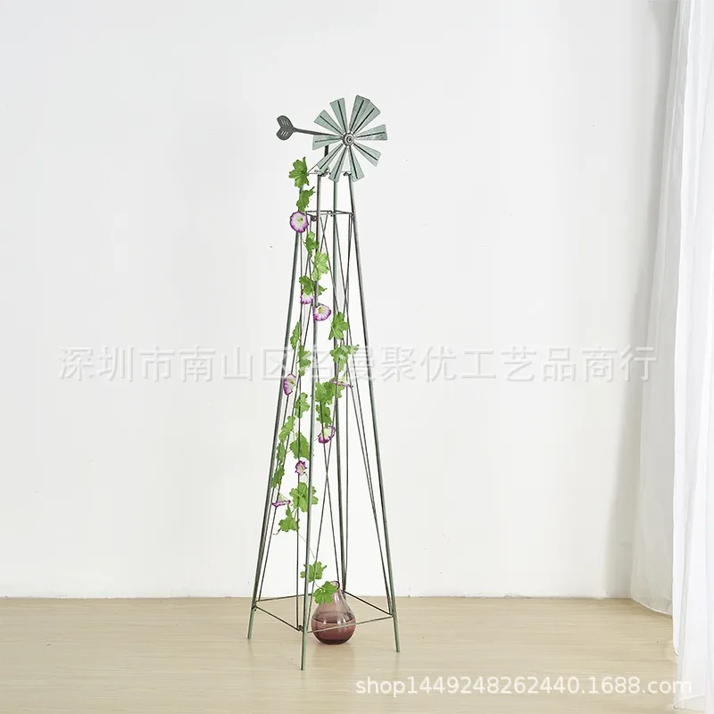 

American clematis climbing vine flower stand, wrought iron rotating windmill vine moon climbing frame