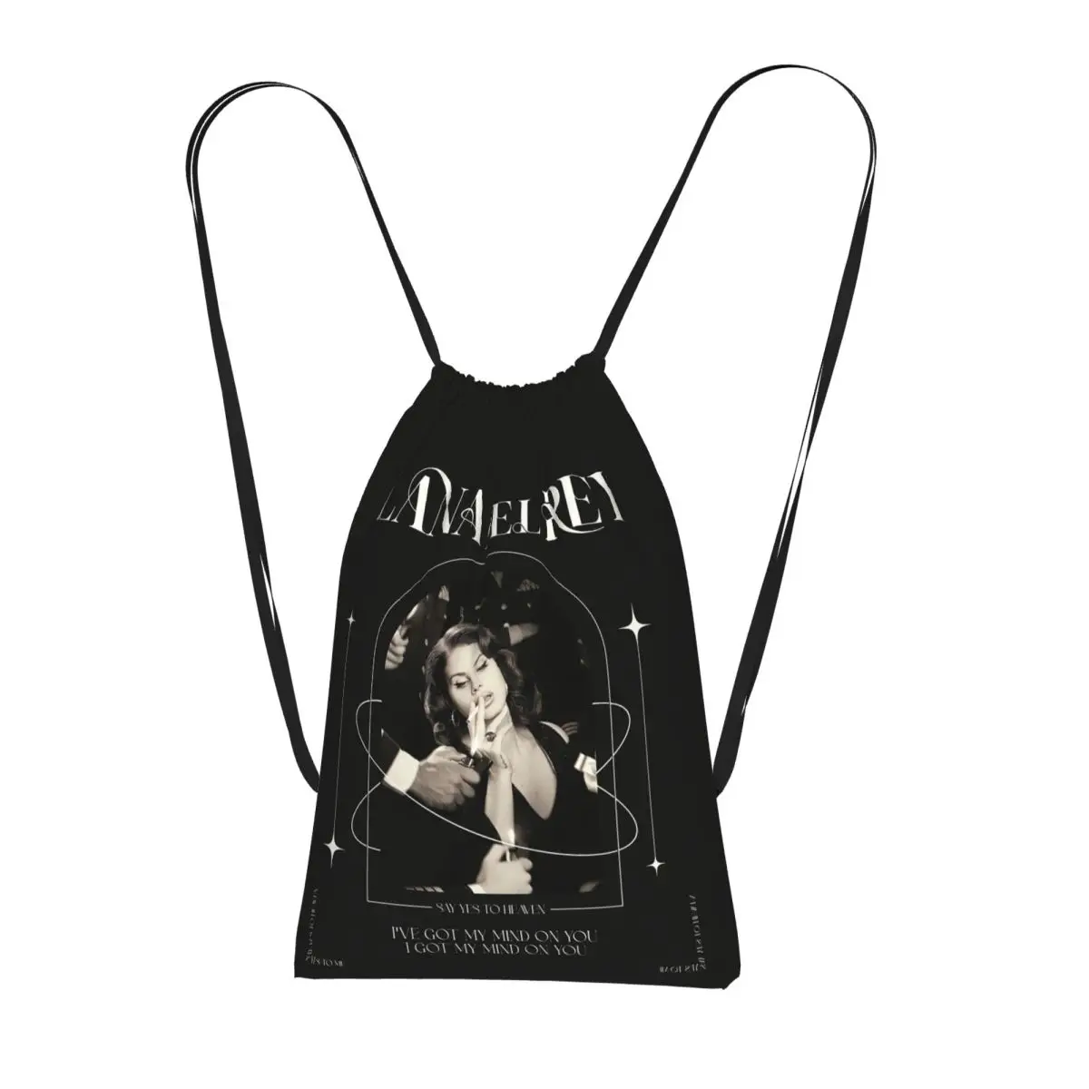 Lana Del Rey Drawstring Backpack hiking cycling Bag Portable Travel Drawstring Bag for Men Women