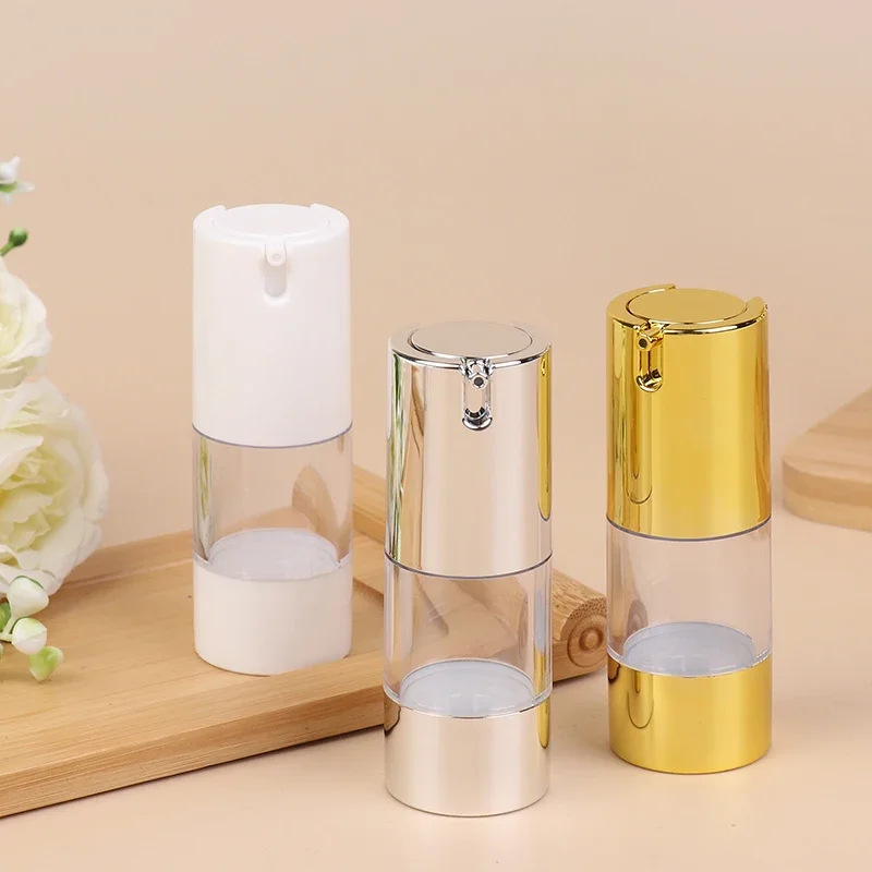 1 Buah 15/30/50Ml Botol Pompa Pengap Kosong Mewah Mini Portabel Dispenser Kontainer Perjalanan Perawatan Lotion Kosmetik Vakum