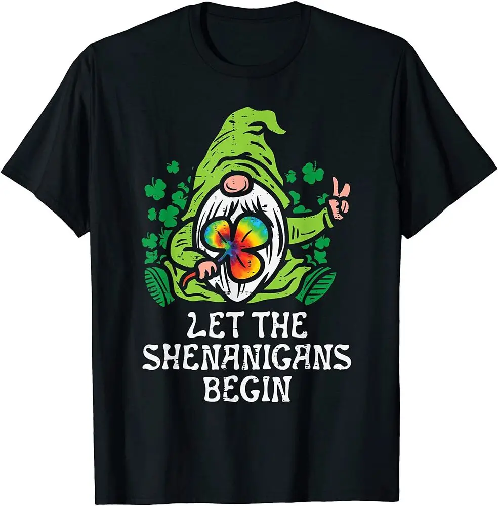 Gnome Tie Dye Shamrock Let Shenanigans Begin St Patricks Day T-Shirt Summer Tees Cotton Luxury brand vintage oversized