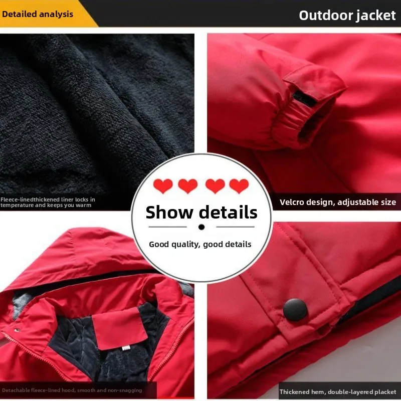 سترة شتوية للرجال بشعار مخصص، معطف فريزر للتزلج عالي التحمل، ملابس عمل سميكة مقاومة للرياح في القطب الشمالي #5