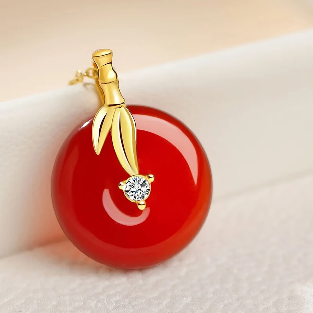 

Ожерелье из 100% настоящего золота 18 карат с натуральным агатом для женщин, кулон в форме сердца Au750, золото на День святого Валентина, ювелирные изделия с воротником-пасьянсом, колье