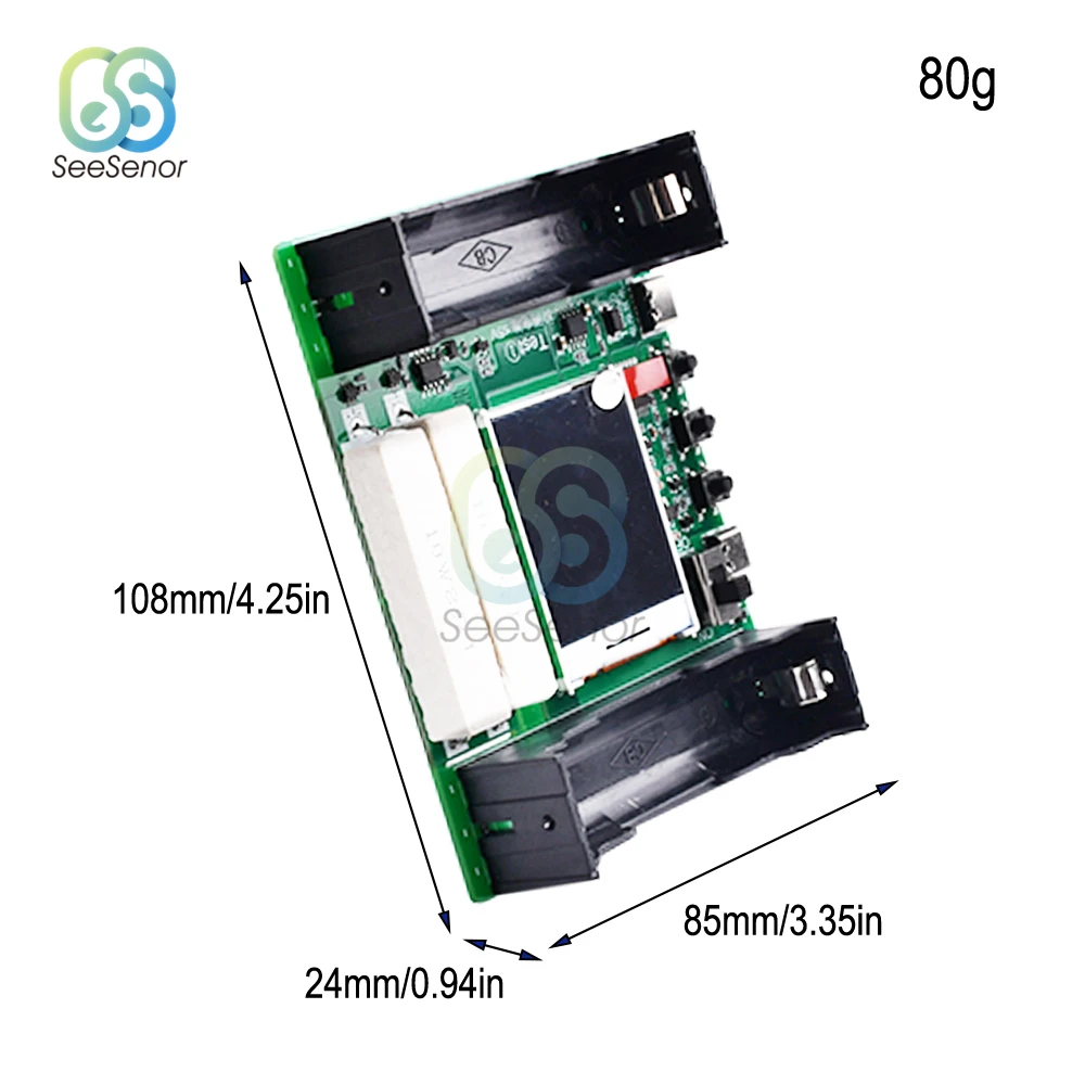 18650 Lithium Battery Capacity Tester Module 1.77 inch TFT Digital Display Voltage Current Power Meter Cumulative Capacity