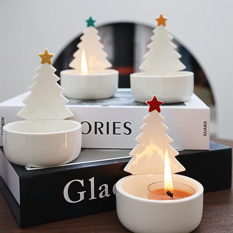 Christmas Tree Candlestick Fragrance Decoration Ornament Christmas Gift Home Candlestick Aromatherapy Candle Holder Gift