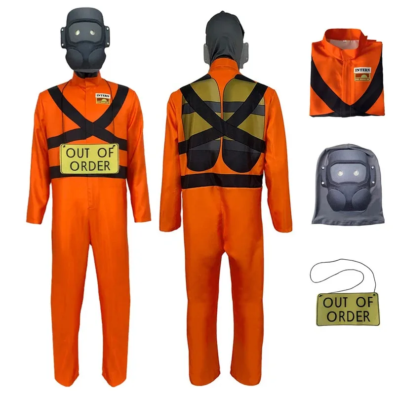 Игра ужасов Lethal Company Staff Косплей Костюм Комбинезон Маска Полный комплект Персонал Ролевая игра Униформа Костюм Хэллоуин Карнавальная вечеринка