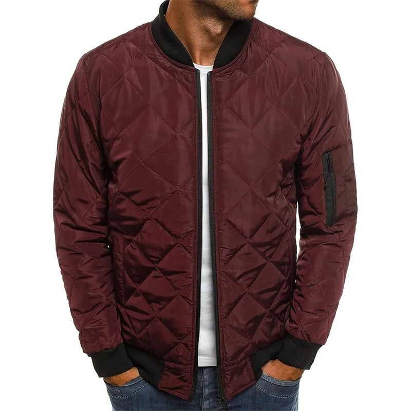 Solid Color Jacket Cotton-padded Jacket Lingge Stitched Thickened Collar Cotton-padded Jacket Winter Warm Cotton-padded Jacket