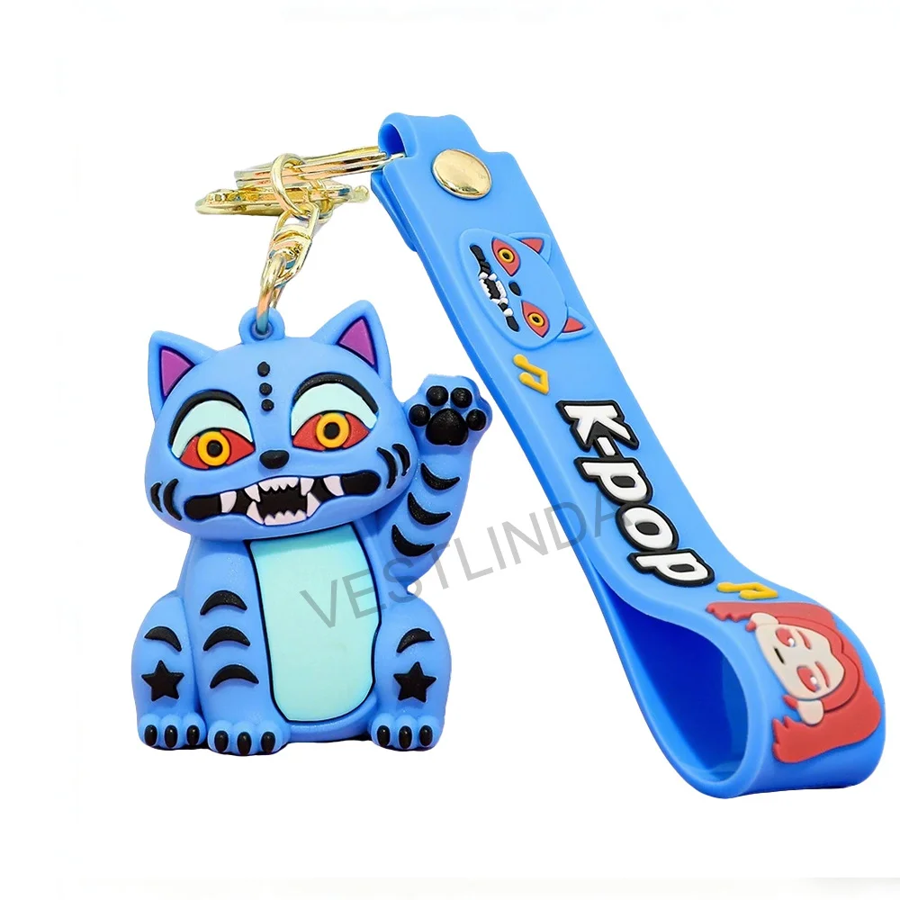 Meistverkaufte KPop Demon Hunter Serie Schlüsselanhänger 3D Stereo-Puppe Weiche Gummipuppe Schlüsselring Anime-Zubehör Spielzeug Auto-Schlüssel-Dekoration