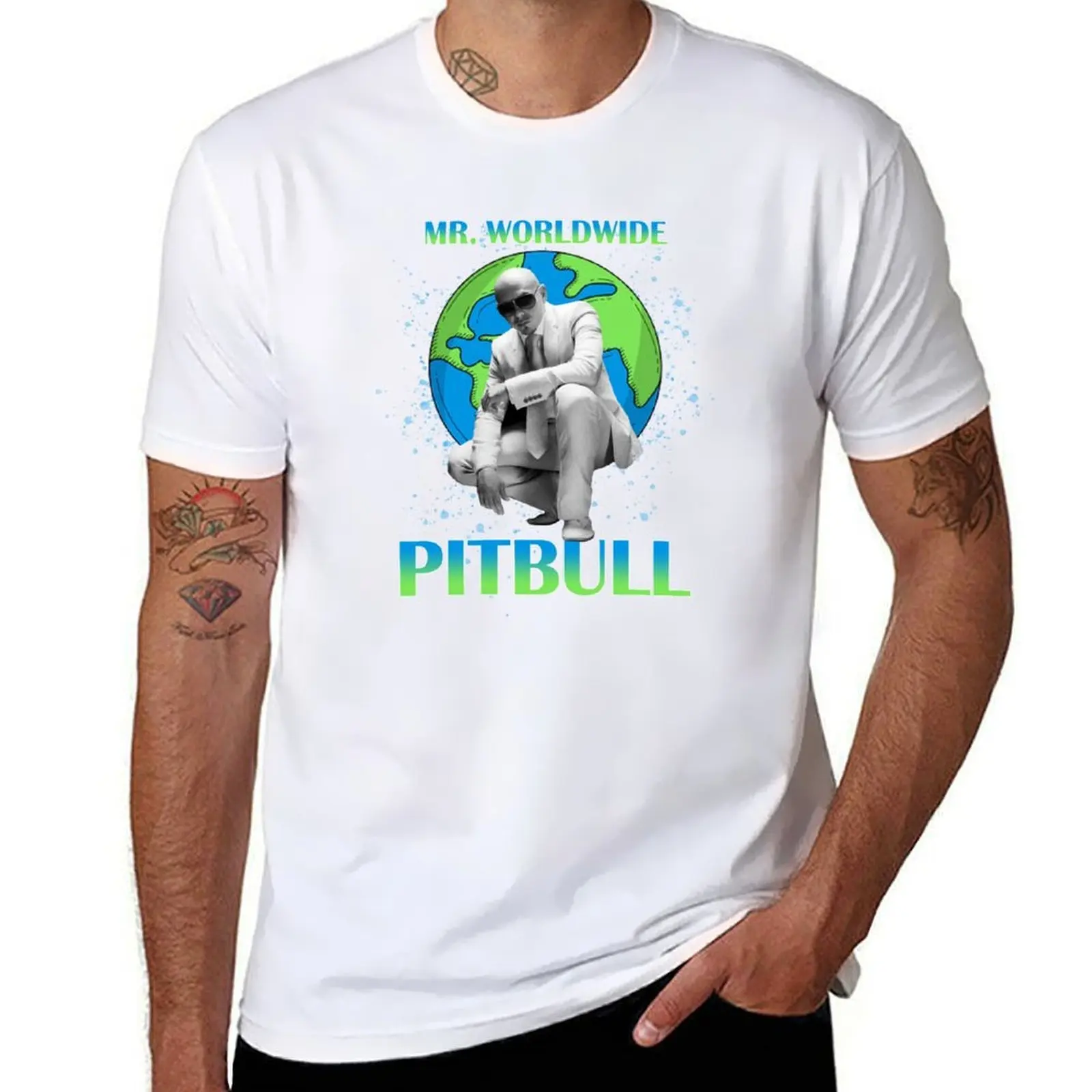 

Pitbul Mr.Worldwide T-Shirt man t shirt heavy cotton man t shirt summer T-Shirt