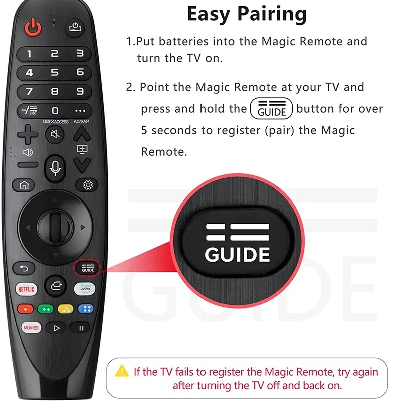 Oice Controle Remoto Mágico AKB 75855501   Para L&G OLED QNED NanoCell Webos Smart TV Magic Remote Substituição AN-MR20GA MR19BA MR18BA MR650A,