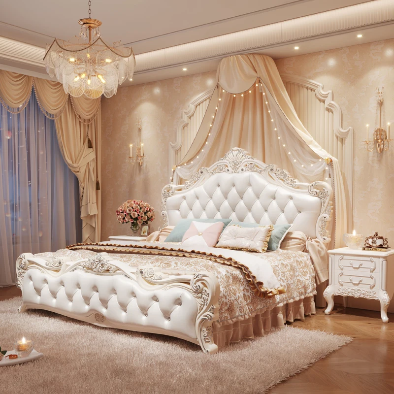 Large Girls Bedrooms Double Bed Board Box Young  Luxury Household Double Bed Storage Modern Camas De Dormitorio Furniture Home