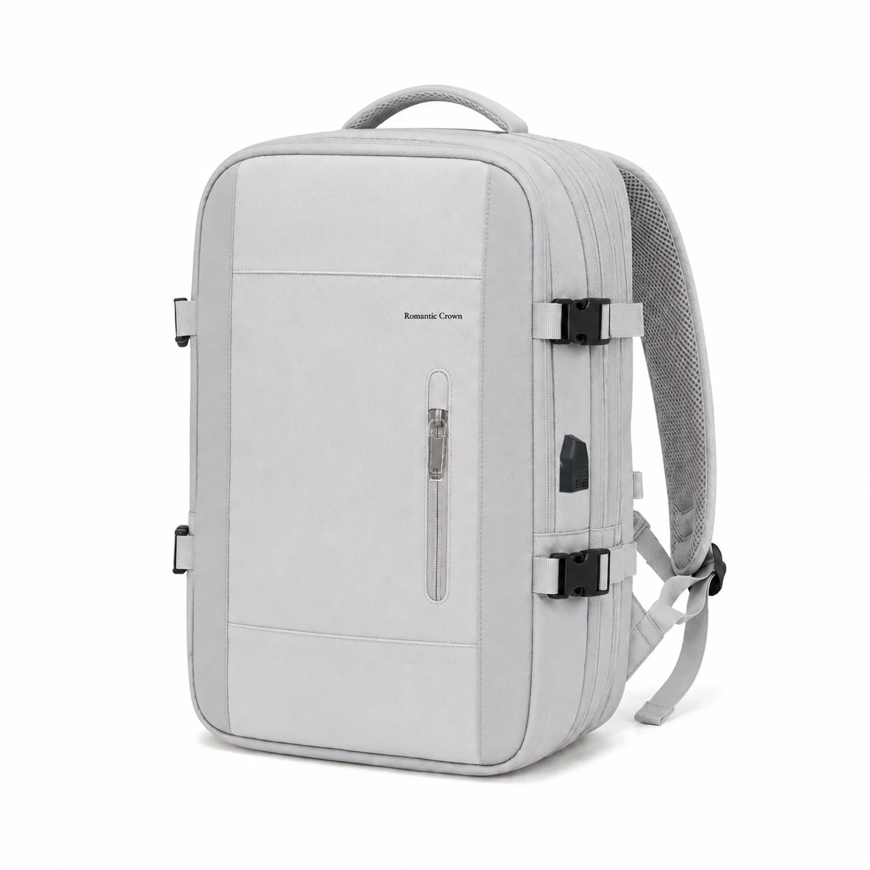 Light Grey Expandable Travel Backpack 15.6 Inch Laptop Bag 15-22L Large Capacity Business Bag USB Charging Port Anti Theft Hidden Pocket Luggage Strap Water Resistant Commuter Rucksack For Men Women Home Care Tool Kit Set Plus Pro Safe Fast Easy Daily