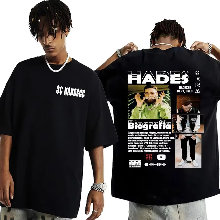 Camisetas de merchandising del álbum 2026 Rapper Hades 66 Mera Dye para hombre y mujer, estilo vintage hip hop punk, manga corta, oversize, streetwear