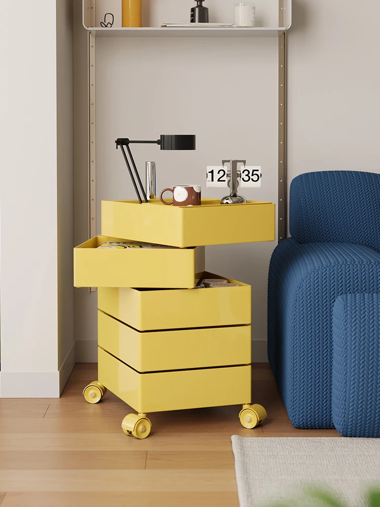 Under the table storage cabinet removable rotating bedside table cart side few storage side  drawer snack