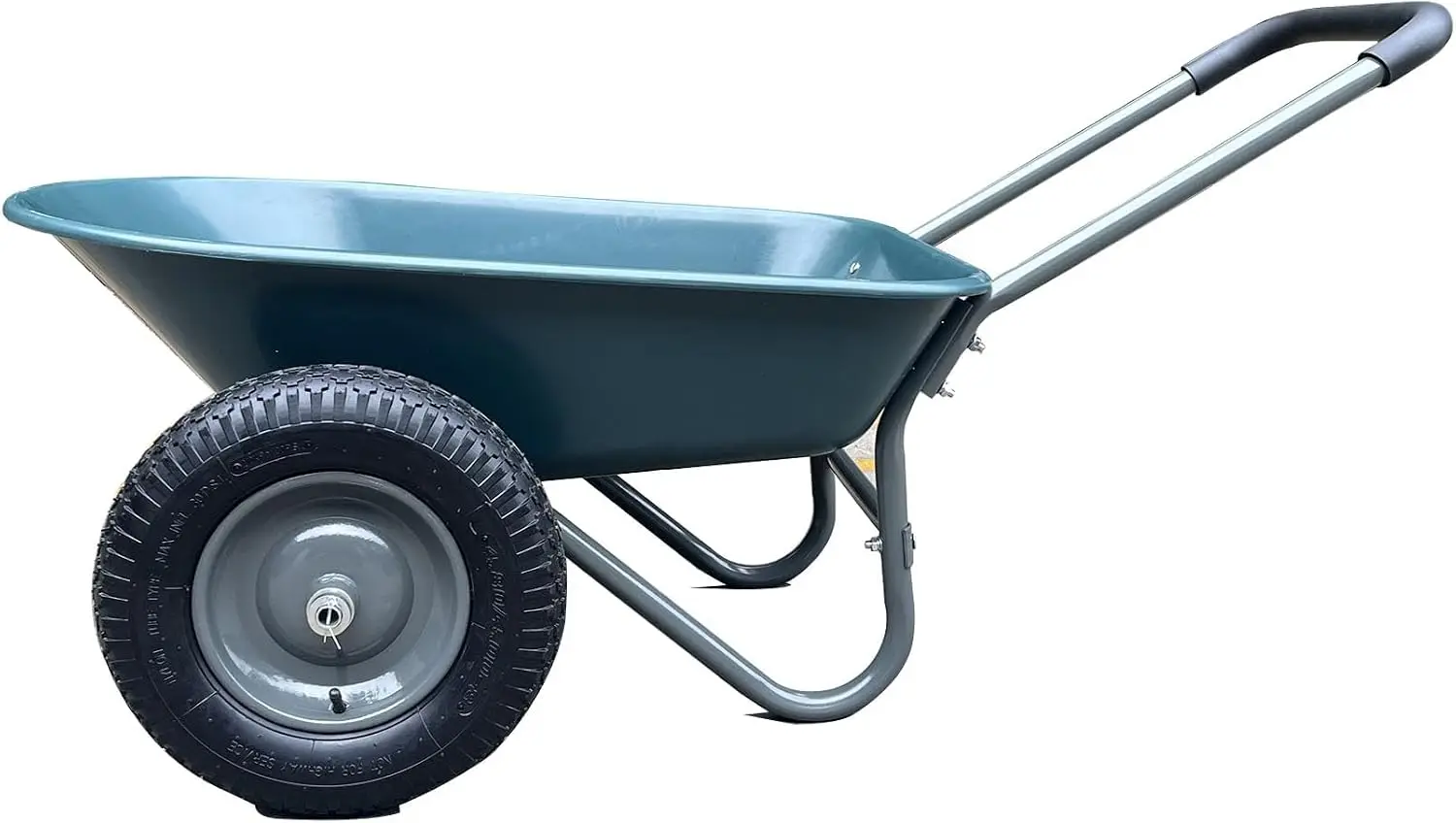 Heavy Duty Garden Wheelbarrow Dual Wheel Outdoor Utility Hand Trolley Stand Home Yard Gardening Cart
