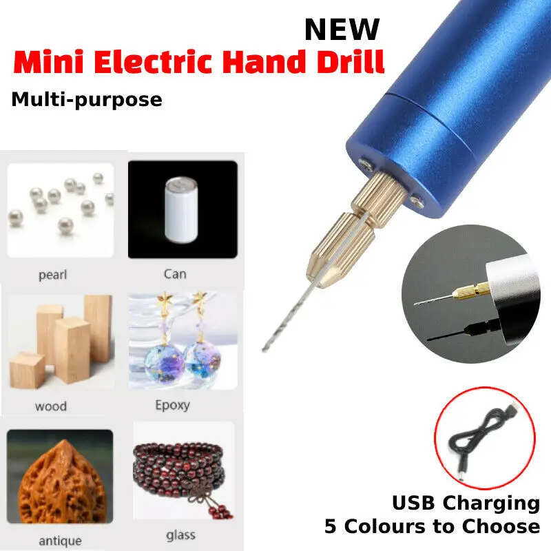 DIY Mini Electric Drill Handheld Drill Bits Kit Epoxy Resin Jewelry Making Wood Craft Tools 5V USB Plug Screwdriver Tool Kit