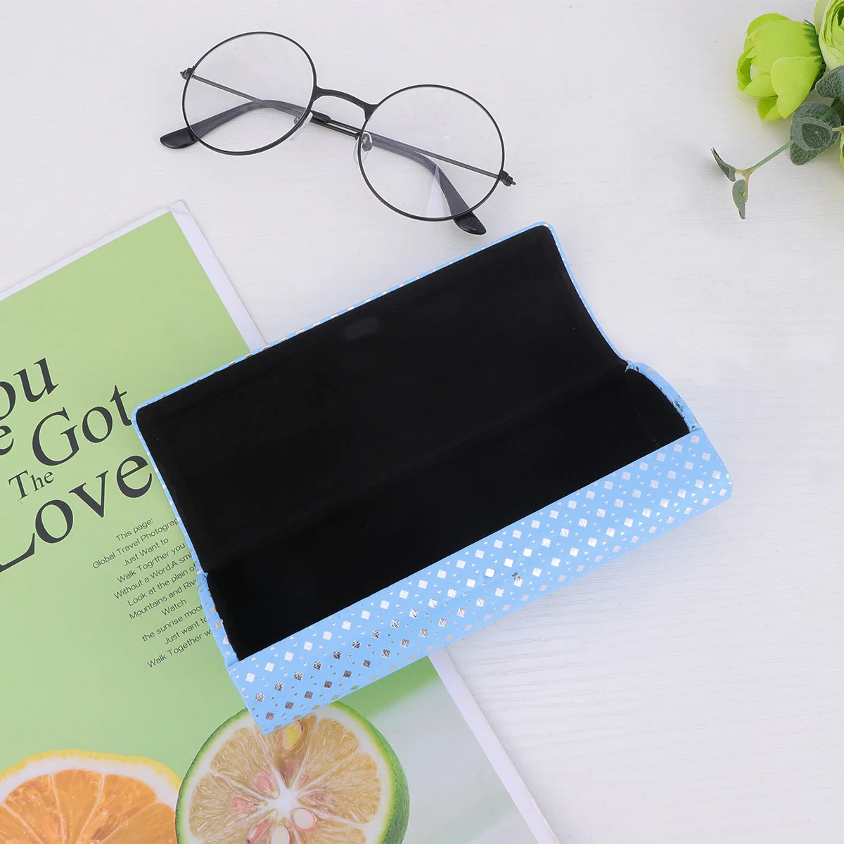

Eyeglasses Case Rhombus Hard-Shell Sunglasses Storage Box Durable Protective Case for Glasses Pocket-Friendly Eyewear Protector