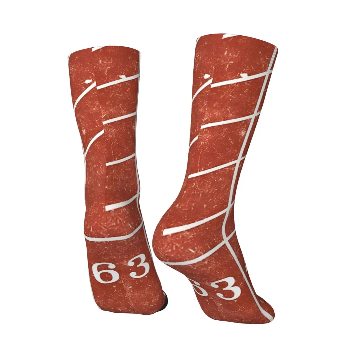 Retro Red Running Track Style Men's compression Socks Unisex Harajuku Seamless Printed Novelty Crew Sock