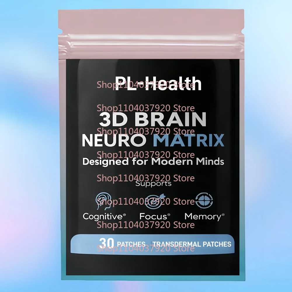 30 Patches Brain Transdermal Patches for Memory & Focus With Ginkgo Biloba, Huperzine A, Bacopa Monnieri, Phosphatidylserine
