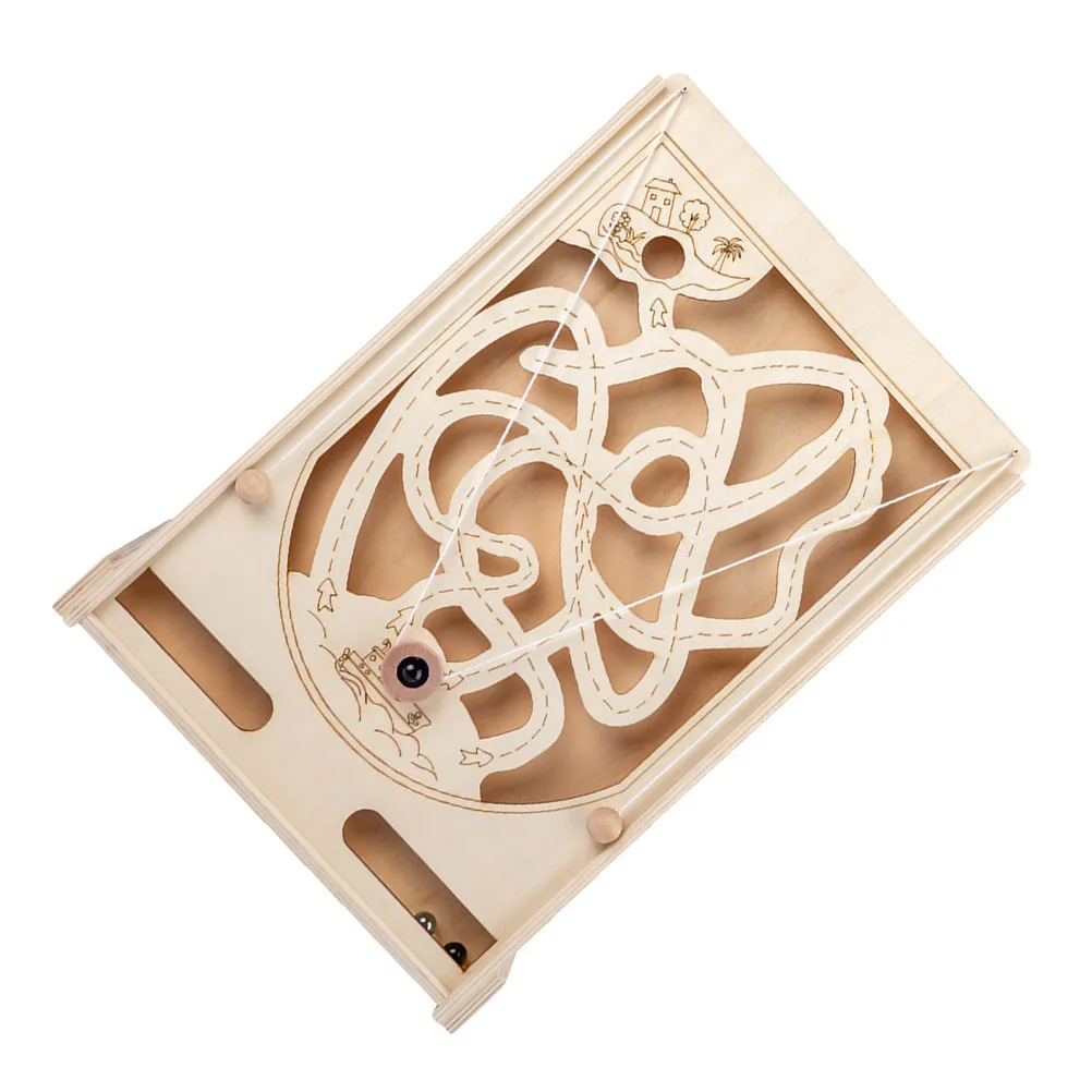 

Wooden Marble Game Interactive Educational Puzzle Desktop Marble Shooting Maze Board Game Children Training Thought Development